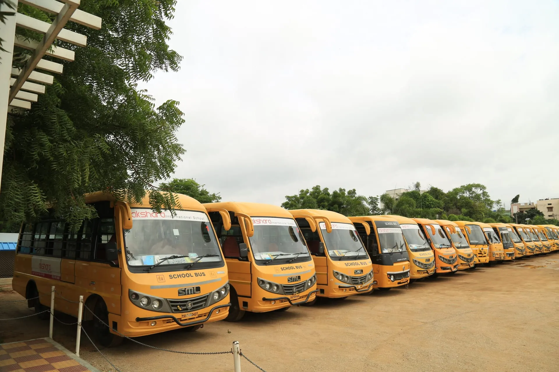 Fleet of GPS-tracked Akshara school buses